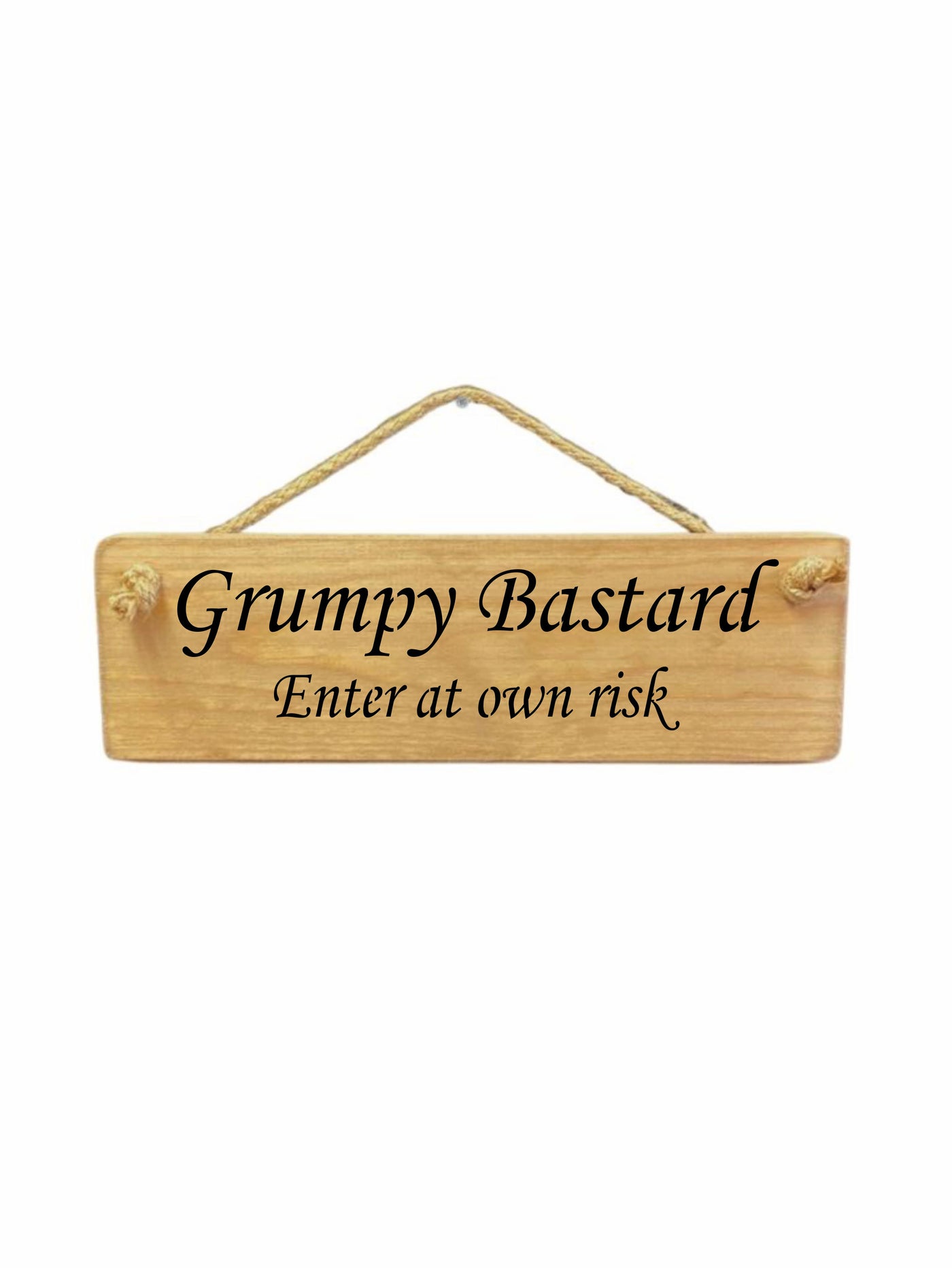 Grumpy Manager Sign Grumpy Bastard Enter at own risk Hanging Sign White | Personalised wood ...