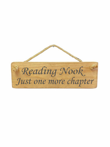 Reading Nook Wooden Hanging Wall Art Gift Sign