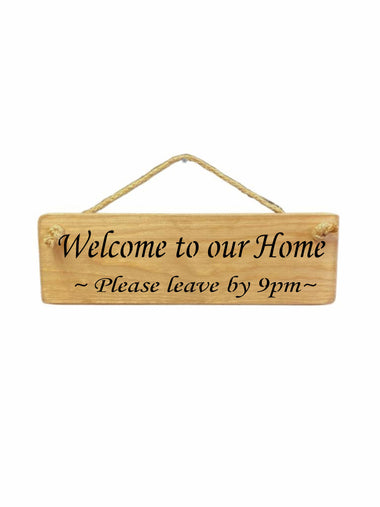 Welcome to our Home Wooden Hanging Wall Art Gift Sign