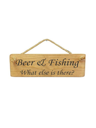 Beer & Fishing Wooden Hanging Wall Art Gift Sign