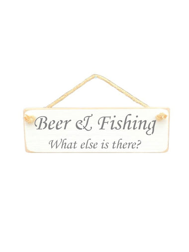 Beer & Fishing Wooden Hanging Wall Art Gift Sign