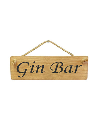 Gin Bar Wooden Hanging Wall Art Gift Sign