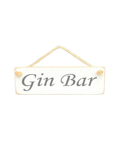 Gin Bar Wooden Hanging Wall Art Gift Sign