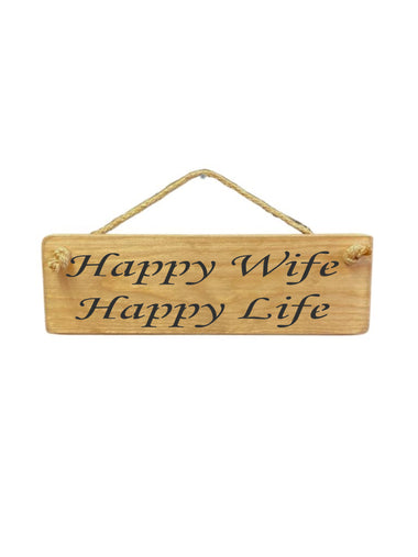 Happy Wooden Hanging Wall Art Gift Sign